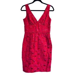 Trina Turk Vibrant Pink Metallic Mini Cocktail Dress size 4